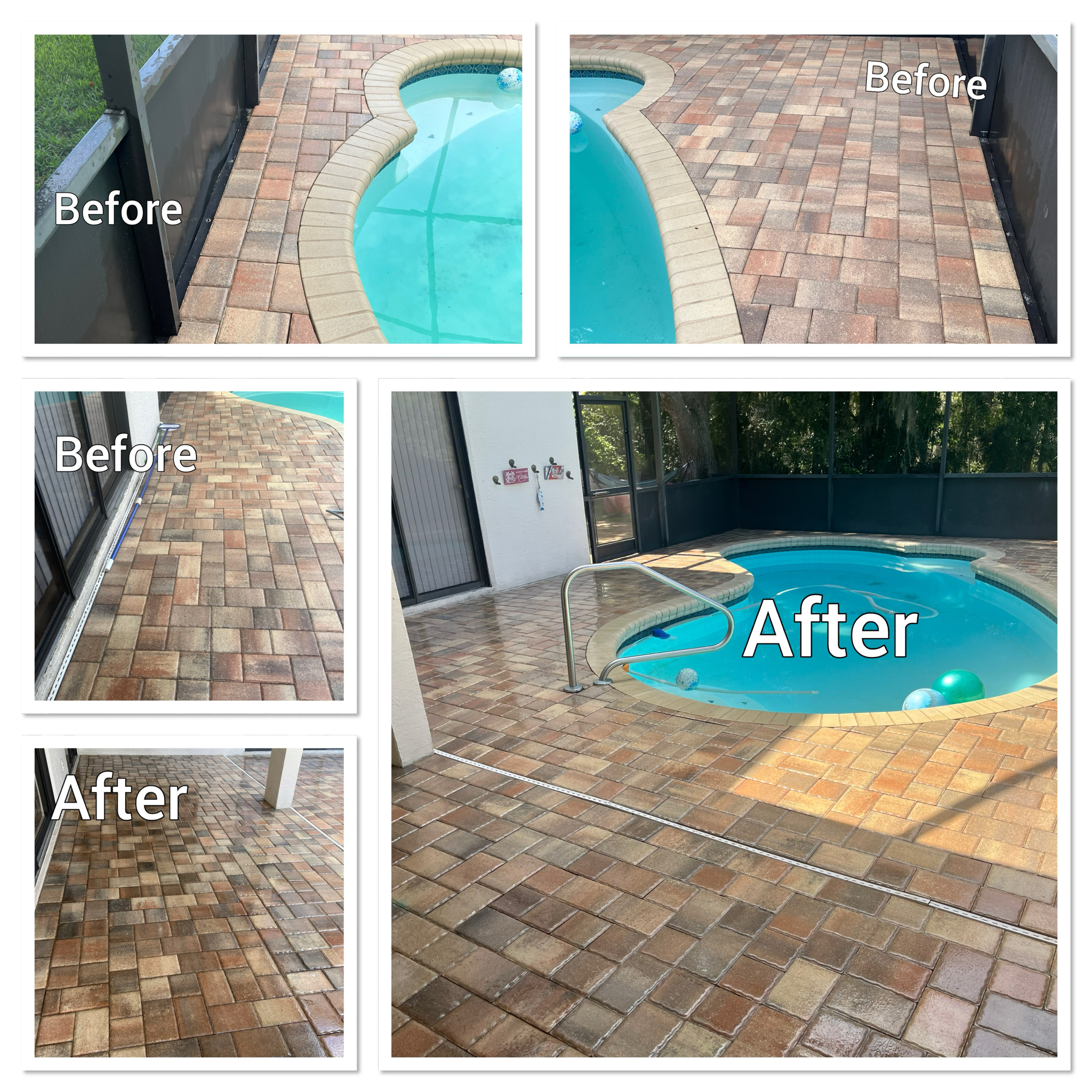 a pool before and after